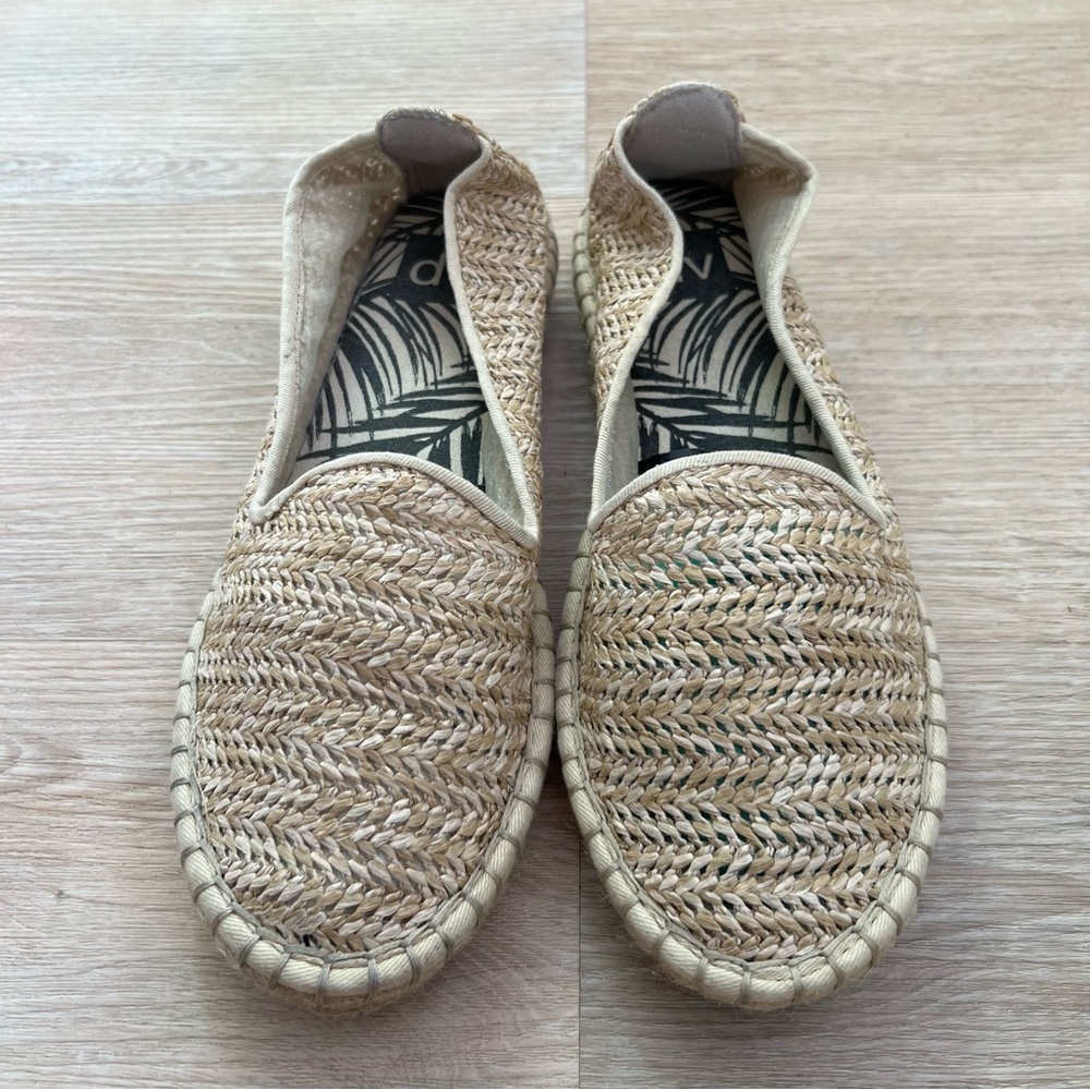 DV Dolce Vita Woven Wicker/Straw Neutral Tones Espadrille Flats